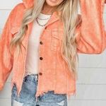 POL Corduroy Neon Coral Distressed Jacket sz M Photo 0