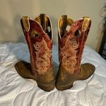 Boulet Cowboy Girl Leather Boots Size 8 C Women Brown Photo 8