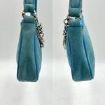 Juicy Couture Vintage Y2K  Baguette Shoulder Bag Blue Leather Mini Heart Charm Photo 6