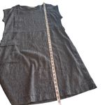 Poetry Linen Cotton Blend Navy Blue Natural Fabric Sheath Dress Size 10 Photo 14