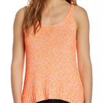 Elizabeth and James Knit Tank Top Sleeveless Orange White Open Back Size Large Photo 0