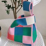 Multicolor Knit Bag, Double Handles Photo 0
