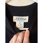 Sleeveless Ribbed Sweater Dress Mock Neck Black Midi Casual Trendy Size L Photo 2