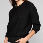Athleta Merino Wool Blend Thermal Honeycomb Pullover Sweater Black Cozy Lounge Photo 0