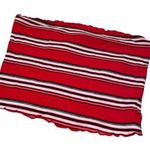 Red & White Ambience Bandeau Stripe Design Strapless Top Women’s Large Shirt Fit Photo 0