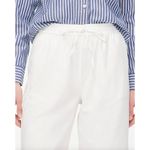 J.Crew Linen Blend Slim Wide Leg Drawstring Pant Pockets Relaxed White US 20 NWT Photo 2