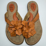 B.O.C. Coral Floral Leather Sandals Size 8 Orange Photo 0
