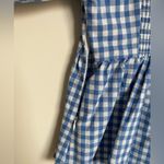 English Factory Blue and White Gingham Top Puff Sleeves Photo 4