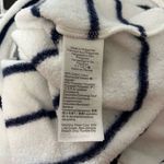 J.Crew XL Cozy Soft Warm Casual Striped Button Collar Nautical Sweatshirt Top‎ White Photo 4