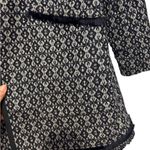 Carolina belle Jacket Blue White Collarless Open Front Fringe Trim
Pockets L Photo 2