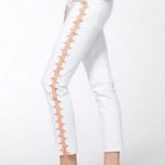 Lucky Brand White Jeans with embroidered trim Photo 3