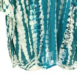 Turquoise Tie Dye Kaftan Crochet Lace Swimsuit Coverup Women’s Boho Top Blue Size L Photo 8