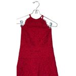 Lovers + Friends Lover Womens Dress Lace Overlay Halter Oasis Open Back Midi D280BH Red Sz. 4 NWT Photo 1