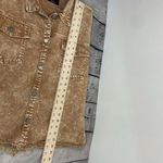 Black Label by CEST TOI Denim Button Down Acid Wash SHACKET Frayed Hem Medium Photo 11