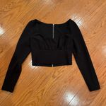 NBD ✨ Kasper Black Cropped Long Sleeve Top – Size M | Revolve Night Out Photo 0