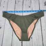 J.Crew  Textured curved-waist‎ cheeky bikini bottom in General Surplus L NWT Photo 7