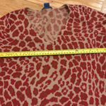 White + Warren Cashmere Sweater Animal Print Tan Red Women Size S Photo 8