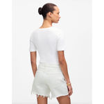 Madewell The Brynn Long Short Pure Low Slung Rigid Denim White Relaxed US 29 NWT Photo 2