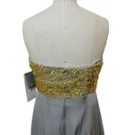 NWT Theia Couture Gold & Gray Silk Formal Strapless Dress Beaded Size 4 $995 Photo 8