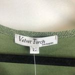 Velvet Torch  Dress Womens Large Sage Green Puff Sleeve Mini‎ Knit Photo 4