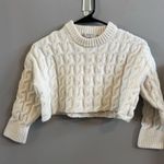 Babaton Aritzia  Wool Cable Knit Cropped Cream Sweater Photo 0