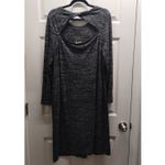 Gap  Women's Size XL Black Gray Softspun Long Sleeve Twist Open Back Midi Dress Photo 2
