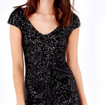 Lovers + Friends NWT  black sequin mini‎ dress women’s size M Photo 0