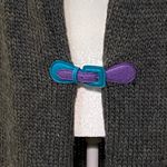 Fiorucci  XS long oversized chunky cardigan with felt buckle. Drop shoulder. Photo 1