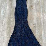 Windsor Womens Blue Maxi Sheer Lace Dress - S Photo 0