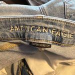 American Eagle  Blue Curvy High Rise Distressed Denim Shorts Super Stretch Size 2 Photo 4