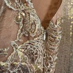 Free People Night Shimmers Gold Nude Sparkly Mini Dress Size 12 Photo 3