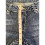 Rock 47 by Wrangler Women’s Bootcut Embelished Low Rise Dark Denim Jeans Sz 28L Blue Photo 13