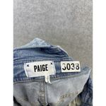 Paige Women's Denim Coverall High Rise Sierra Raw Hem Size 27 Light Wash Photo 4