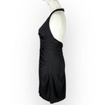 Jill Stuart Jill  Mini Dress Womens 8 Black Halter Ruched A-Line Open Back Jersey Photo 1