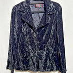 Vintage Black Velvet Blazer Jacket Womens 6 Velour 3 Button Gothic Vamp Witchy Photo 0