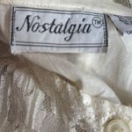 Deadstock 90s Lace Maxi Dress Ivory Sheer Floral Short Sleeve Scoop Neck Small Photo 10