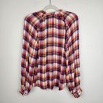 Pilcro Anthropologie Breezy Plaid Top Button Up Shirt Blouse Ruffle Size LP Photo 10