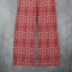 Helen Jon Red Floral Stretch Boho Wide Leg Trouser Paisley Pants S Small Photo 4