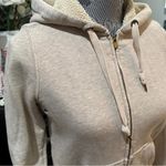 J.Crew Vintage Sherpa Lined Zip Hoodie Sweatshirt Beige Size Small Photo 6