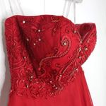 Alyce Paris NWOT  sweatheart strapless glitter cocktail dress, red, size 4‎ Photo 2