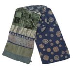 Pazuki London Patchwork Rayon Silk Scarf Blue Green Photo 3