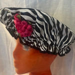 Source Unknown Crazy black and white zebra stripe shower cap Photo 0