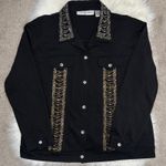 Vintage Western Cowgirl Top Womens Large Rhinestone Rodeo Bedazzled Embellished Black Photo 0