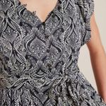 Anthropologie Zadie Boho Paisley Graphic Satin Flutter Sleeve Jumpsuit Petite 4P Photo 2