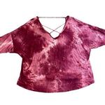 L&B Pink Tie Dye Top with Criss Cross Detail in Front Size 2X Photo 0