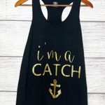 Athletic Works “I'm a Catch” Black & Gold Glitter Bride Bachelorette Party Tank Top Size Large Photo 5