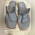 Tory Burch NIB  Tiny Miller Leather Medallion Sandals In Cloud Blue $248 MSRP Photo 6