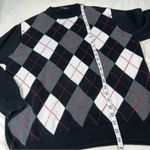 Brandy Melville  Argyle Sweater Black Gray Red Academia Preppy One Size (Small) Photo 9