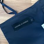 SET michael lo sordo silk navy cut out high slit crop top skirt set Size 2 Photo 8