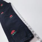 ZARA Relaxed Jeans Floral Embroidered High Rise Black Denim Photo 6